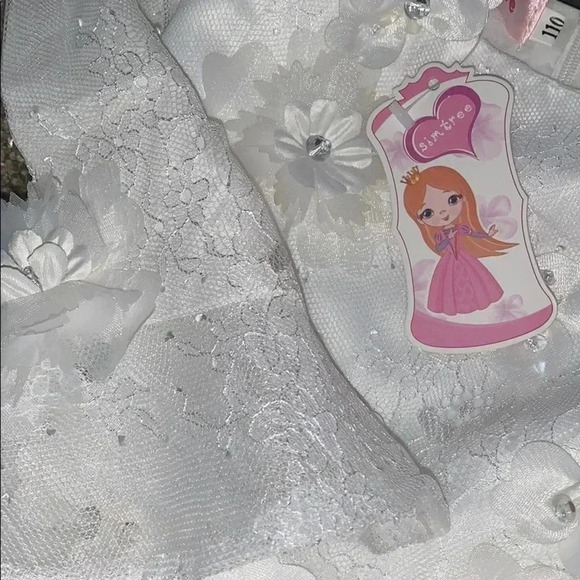 Girls White Lace and Tulle Dress 2T Formal - Picture 6 of 8